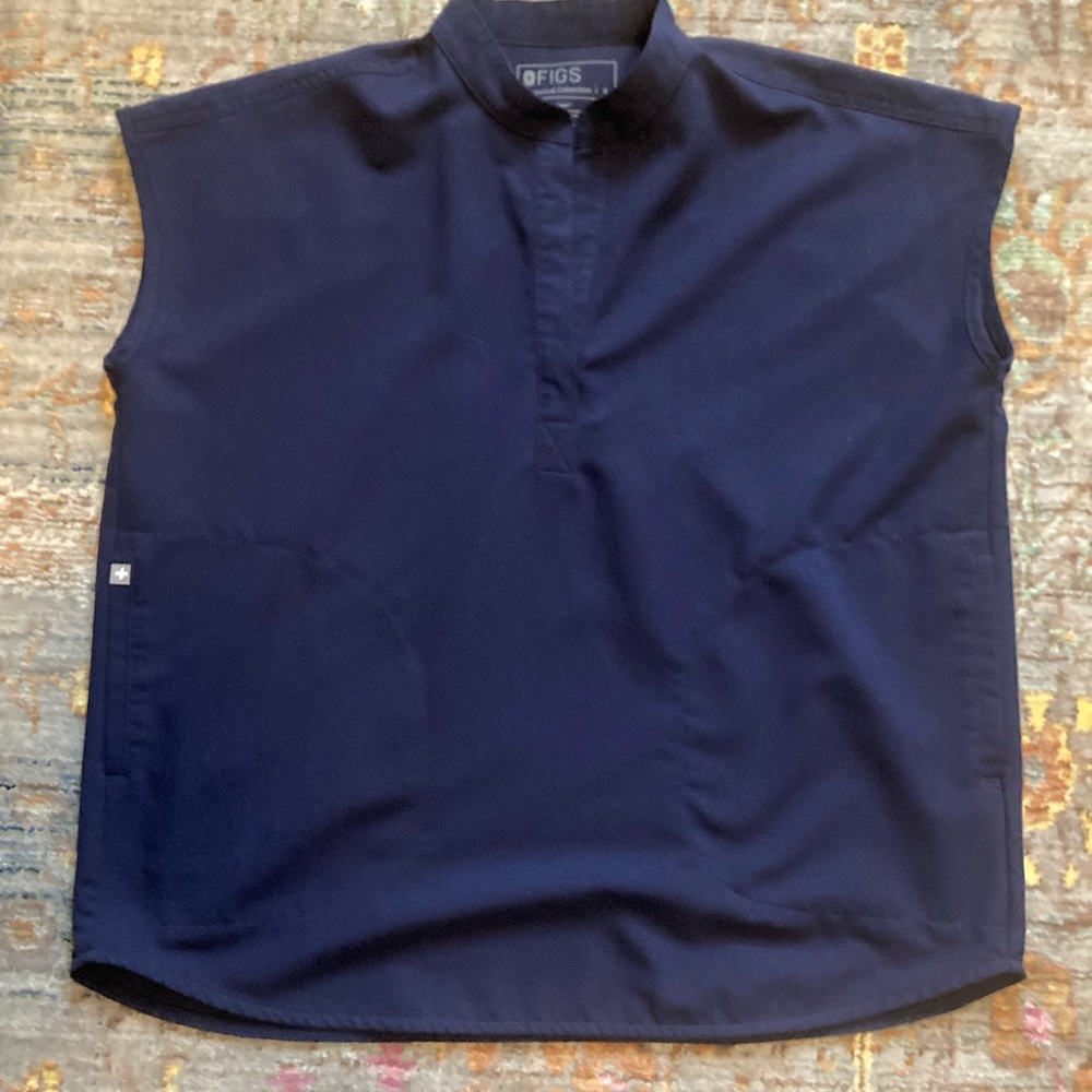 Figs Rafaela oversized top navy blue size small
